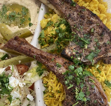 Grilled lamb chops plate with rice in St. Vital, Winnipeg